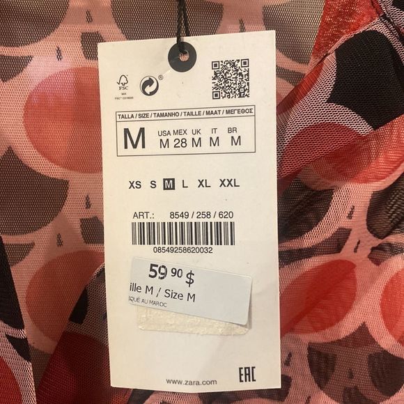 ZARA NWT SHEER BLOUSE BUTTON UP - Picture 5 of 9